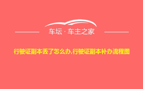 行驶证副本丢了怎么办,行驶证副本补办流程图