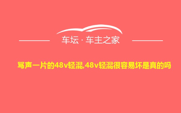 骂声一片的48v轻混,48v轻混很容易坏是真的吗