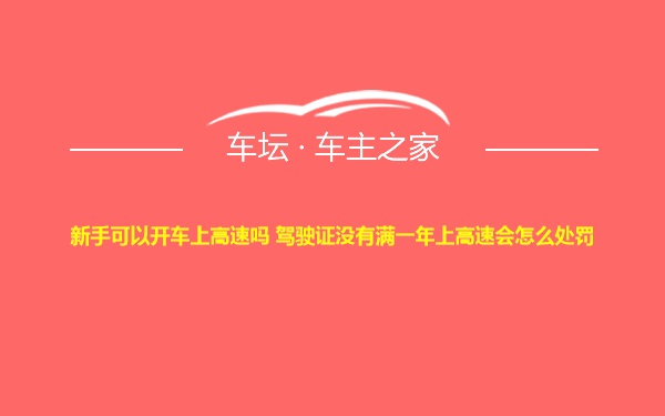 新手可以开车上高速吗 驾驶证没有满一年上高速会怎么处罚