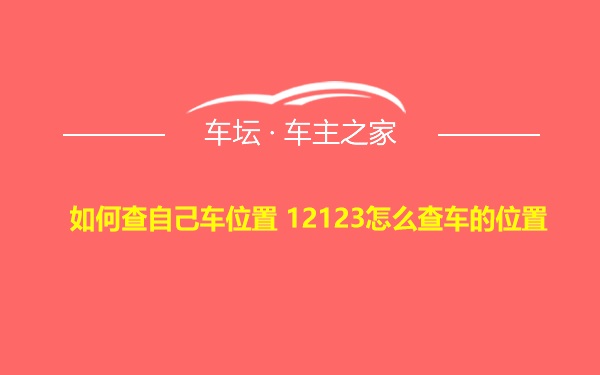 如何查自己车位置 12123怎么查车的位置