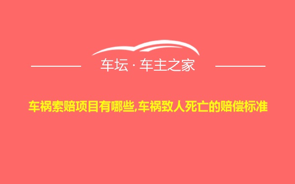 车祸索赔项目有哪些,车祸致人死亡的赔偿标准