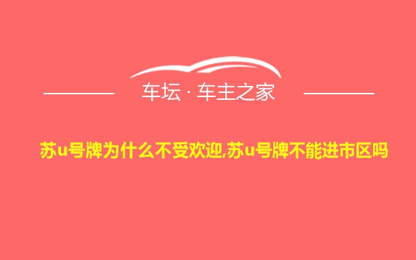 苏u号牌为什么不受欢迎,苏u号牌不能进市区吗