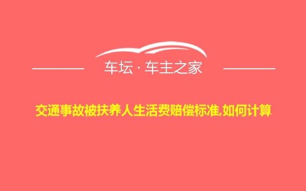 交通事故被扶养人生活费赔偿标准,如何计算