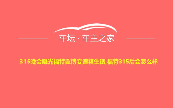 315晚会曝光福特翼博变速箱生锈,福特315后会怎么样