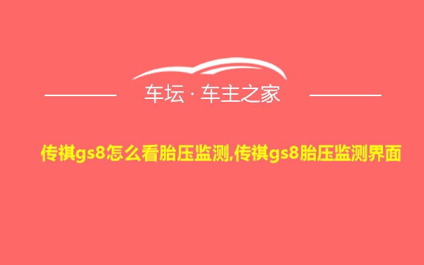 传祺gs8怎么看胎压监测,传祺gs8胎压监测界面