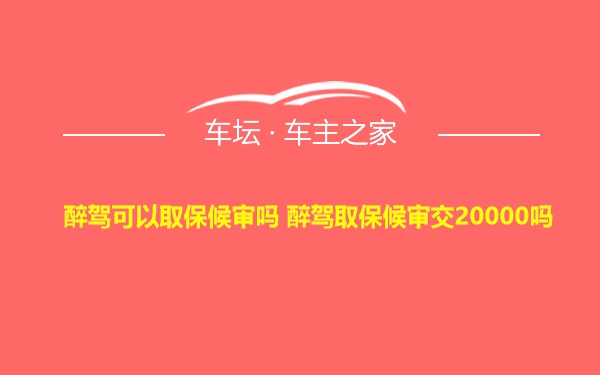 醉驾可以取保候审吗 醉驾取保候审交20000吗