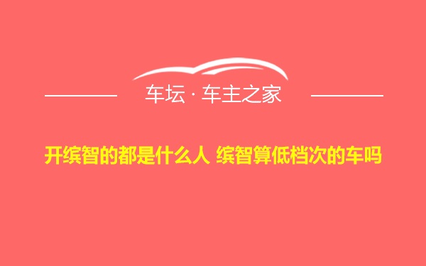 开缤智的都是什么人 缤智算低档次的车吗