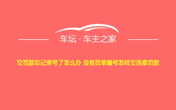 交罚款忘记单号了怎么办 没有罚单编号怎样交违章罚款