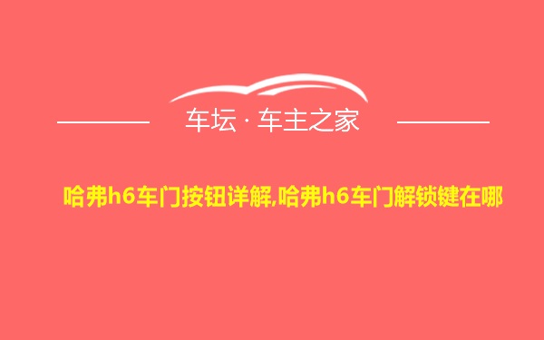 哈弗h6车门按钮详解,哈弗h6车门解锁键在哪