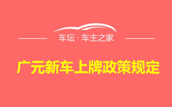 广元新车上牌政策规定