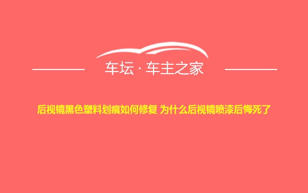 后视镜黑色塑料划痕如何修复 为什么后视镜喷漆后悔死了