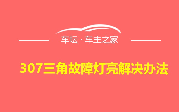 307三角故障灯亮解决办法