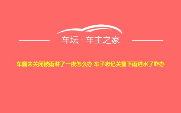 车窗未关闭被雨淋了一夜怎么办 车子忘记关窗下雨进水了咋办