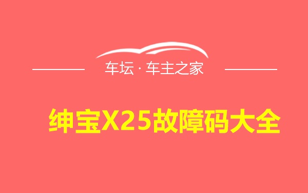 绅宝X25故障码大全