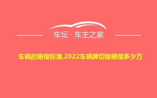 车祸的赔偿标准,2022车祸脾切除赔偿多少万