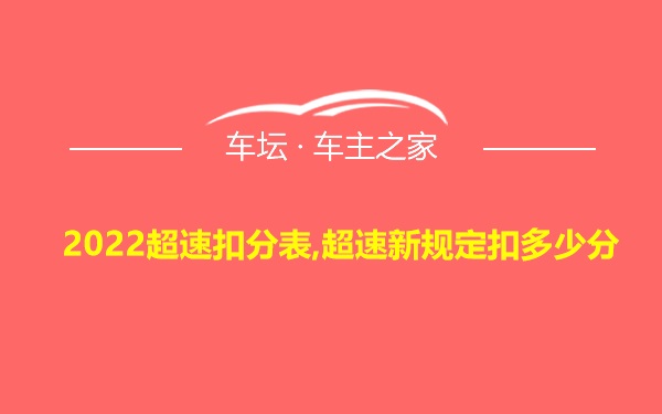 2022超速扣分表,超速新规定扣多少分