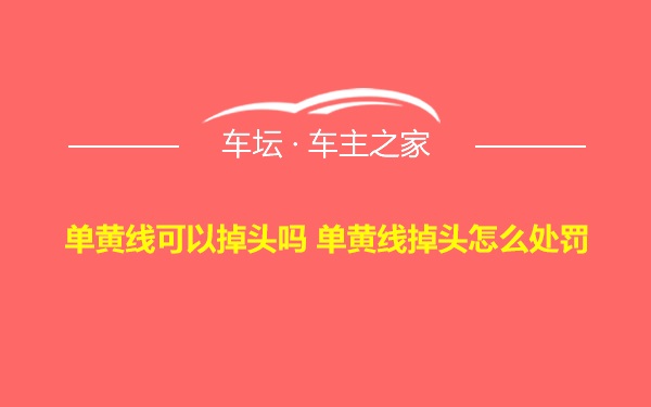 单黄线可以掉头吗 单黄线掉头怎么处罚