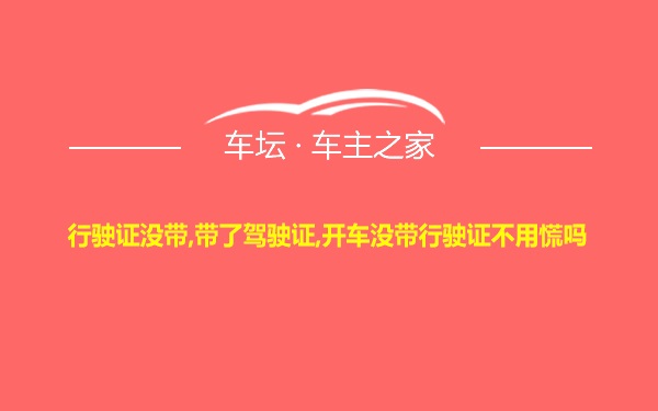 行驶证没带,带了驾驶证,开车没带行驶证不用慌吗