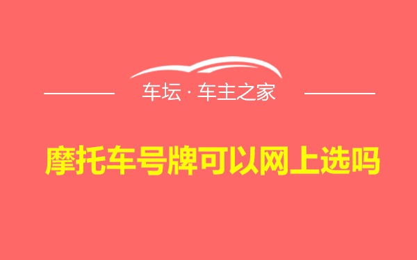 摩托车号牌可以网上选吗