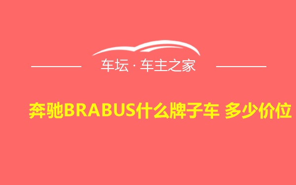 奔驰BRABUS什么牌子车 多少价位