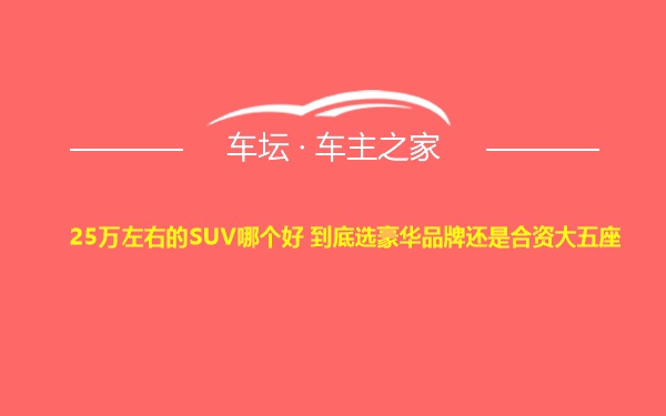 25万左右的SUV哪个好 到底选豪华品牌还是合资大五座