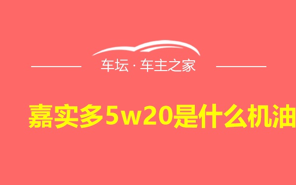 嘉实多5w20是什么机油