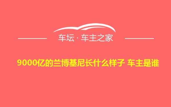 9000亿的兰博基尼长什么样子 车主是谁