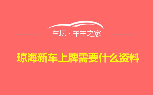 琼海新车上牌需要什么资料