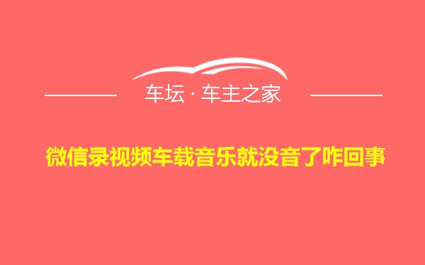 微信录视频车载音乐就没音了咋回事