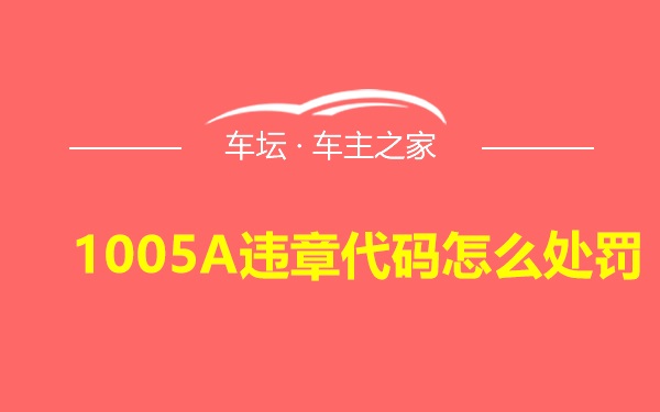 1005A违章代码怎么处罚