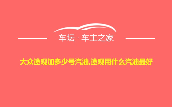 大众途观加多少号汽油,途观用什么汽油最好