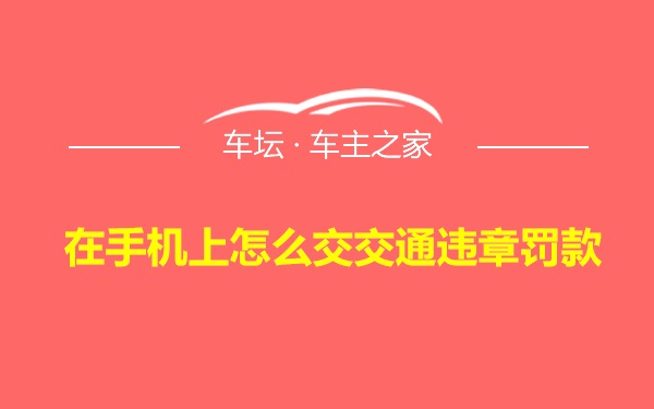 在手机上怎么交交通违章罚款