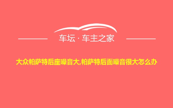 大众帕萨特后座噪音大,帕萨特后面噪音很大怎么办