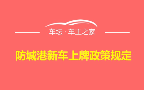 防城港新车上牌政策规定