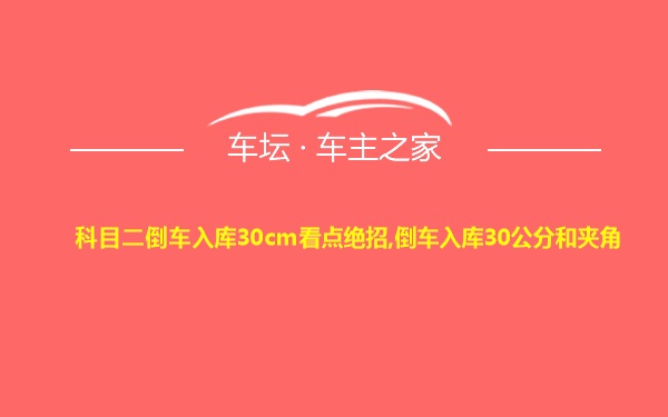 科目二倒车入库30cm看点绝招,倒车入库30公分和夹角