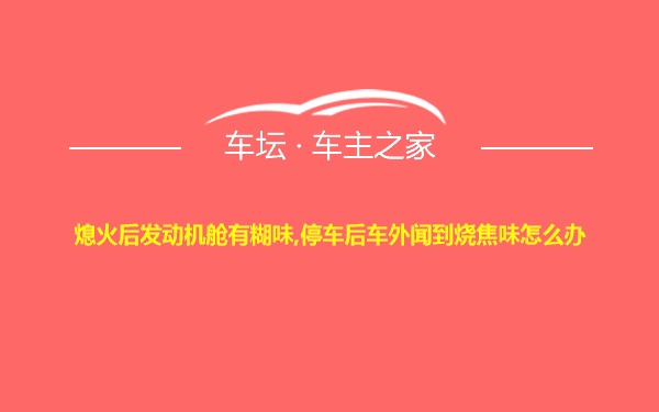 熄火后发动机舱有糊味,停车后车外闻到烧焦味怎么办