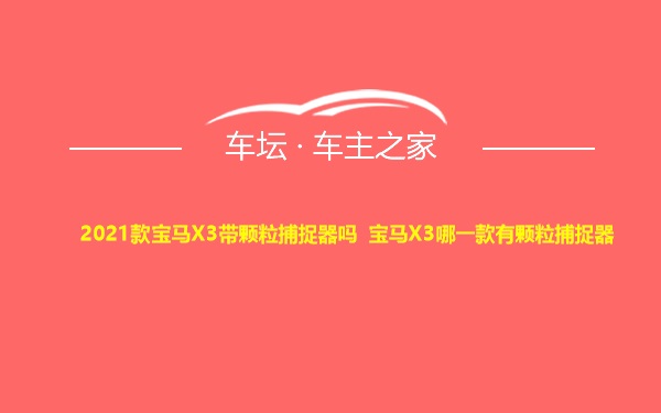 2021款宝马X3带颗粒捕捉器吗 宝马X3哪一款有颗粒捕捉器