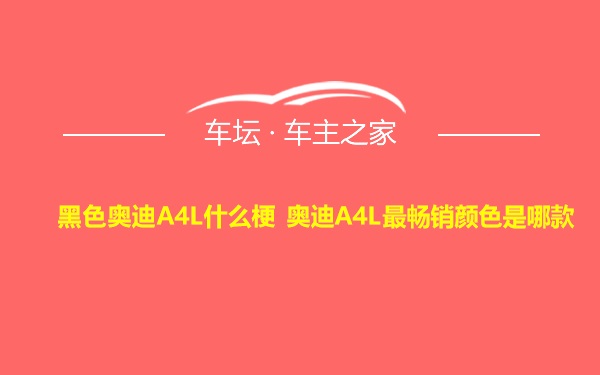 黑色奥迪A4L什么梗 奥迪A4L最畅销颜色是哪款