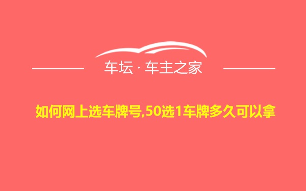 如何网上选车牌号,50选1车牌多久可以拿