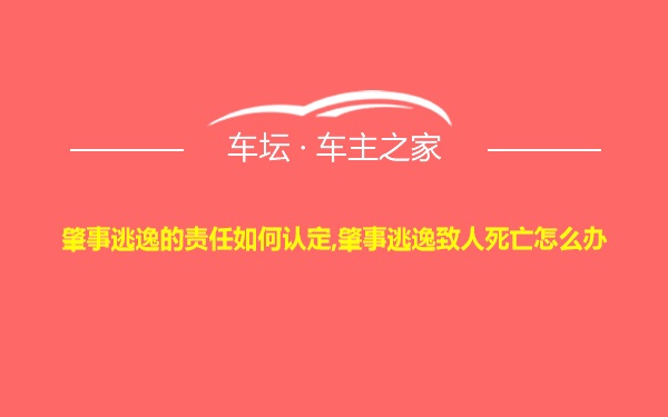 肇事逃逸的责任如何认定,肇事逃逸致人死亡怎么办