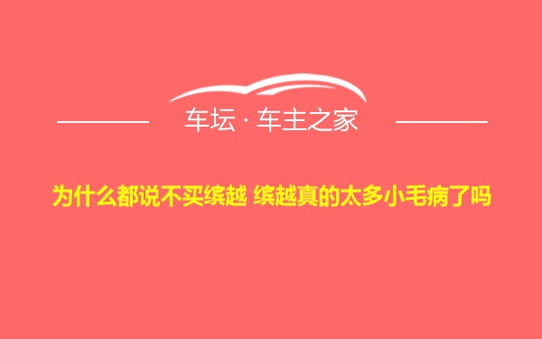 为什么都说不买缤越 缤越真的太多小毛病了吗