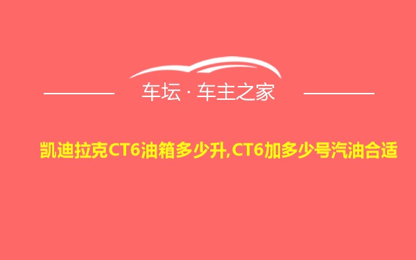 凯迪拉克CT6油箱多少升,CT6加多少号汽油合适