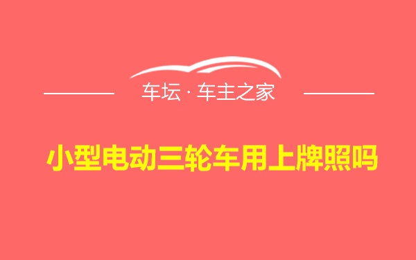 小型电动三轮车用上牌照吗