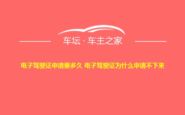 电子驾驶证申请要多久 电子驾驶证为什么申请不下来