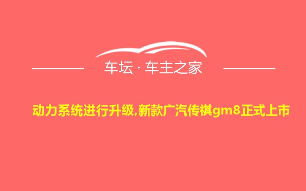 动力系统进行升级,新款广汽传祺gm8正式上市