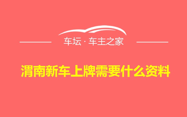 渭南新车上牌需要什么资料