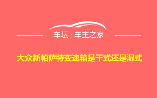 大众新帕萨特变速箱是干式还是湿式