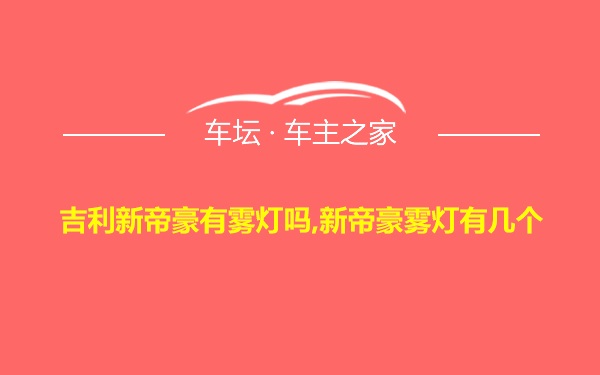 吉利新帝豪有雾灯吗,新帝豪雾灯有几个