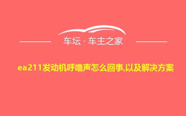 ea211发动机呼噜声怎么回事,以及解决方案