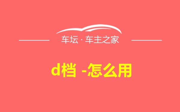 d档 -怎么用